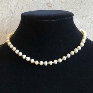 Reclaimed Vintage Pearl necklace with floral clasp